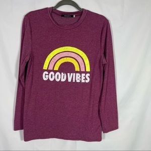 Yexipo, Good Vibes, Long Sleeve Shirt, Size Medium. In excellent condition!